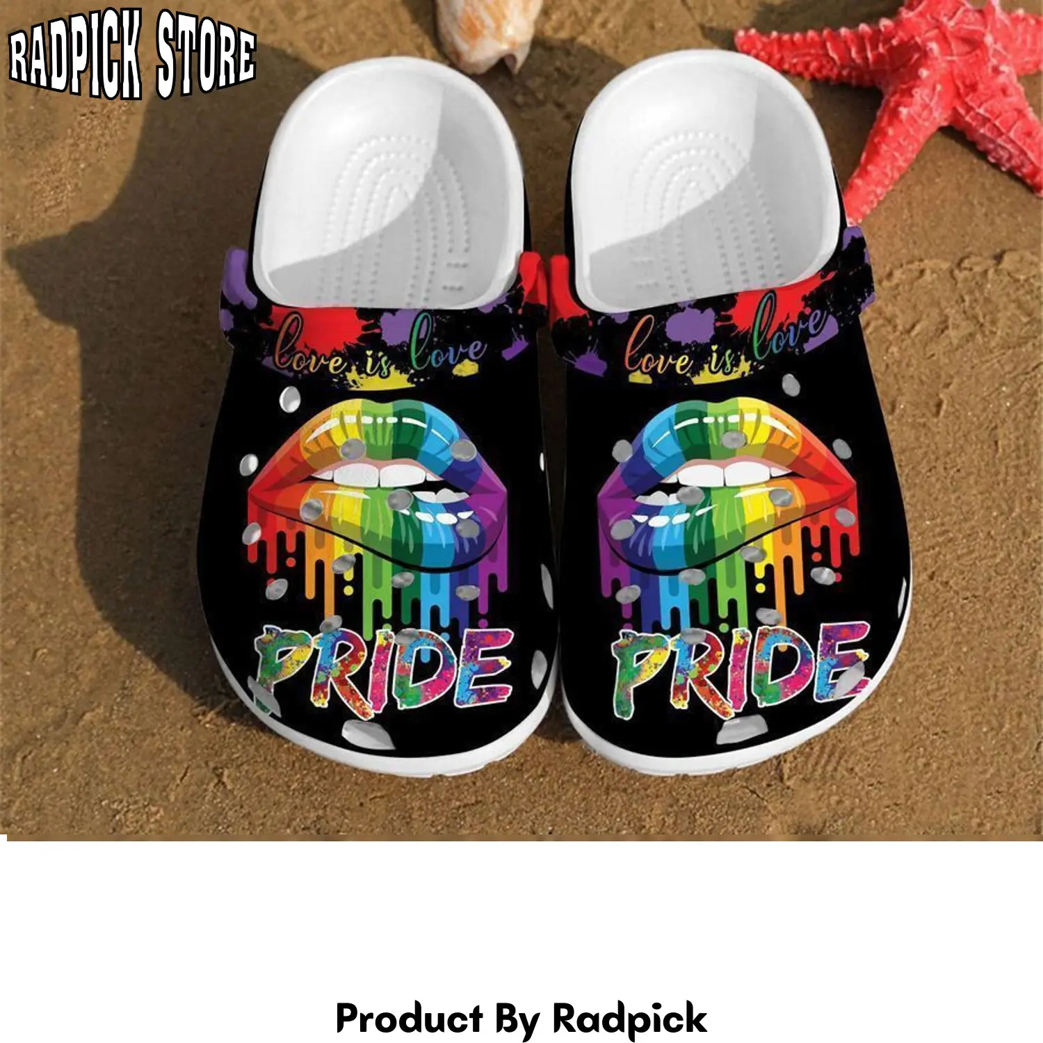 Radpick pride lips love is lgbt rainbow clogs shoes rp6522000